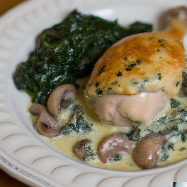 creamy mushroom and spinach stuffed chicken