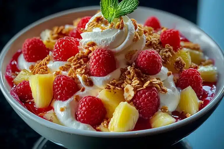 creamy cheesecake fruit medley