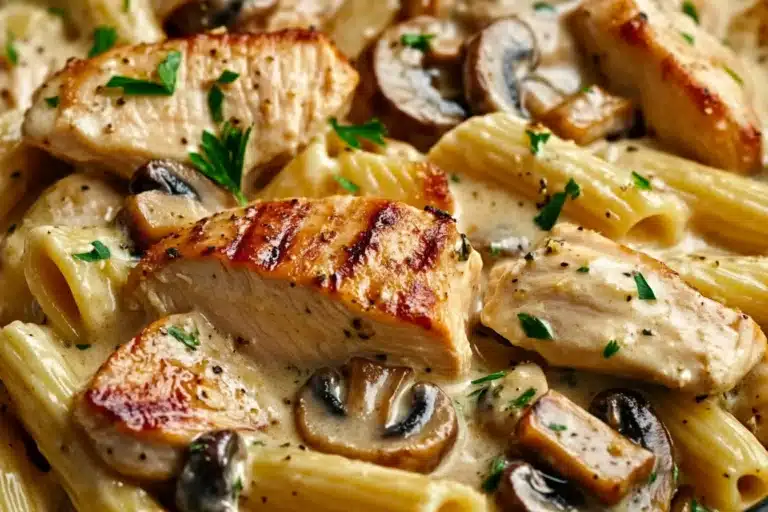 creamy chicken and mushroom pasta