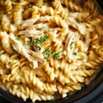 Crockpot Garlic Parmesan Chicken Pasta