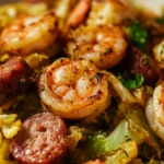Fried Cabbage with Shrimp and Sausage