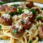 Garlic Butter Sausage Bites with Creamy Parmesan Pasta