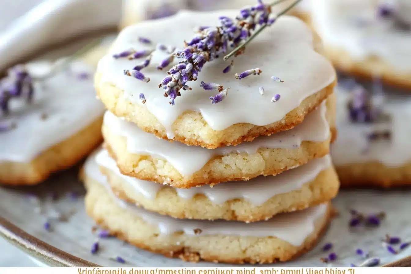 iced lemon lavender shortbread cookies 3 iced lemon lavender shortbread cookies