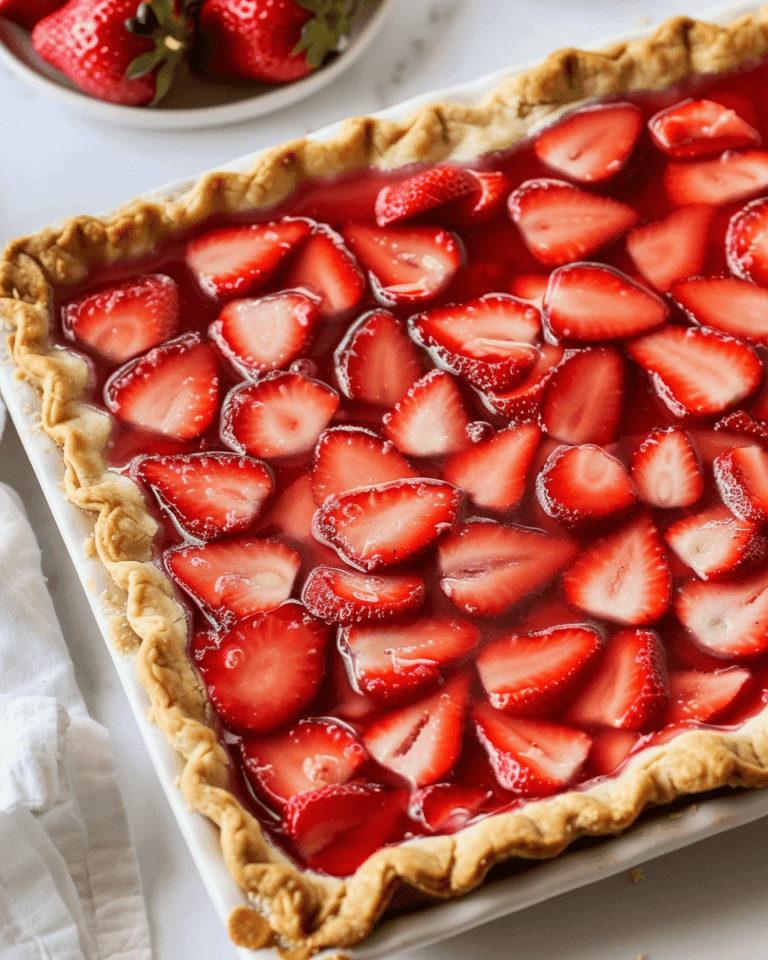 easy strawberry slab pie
