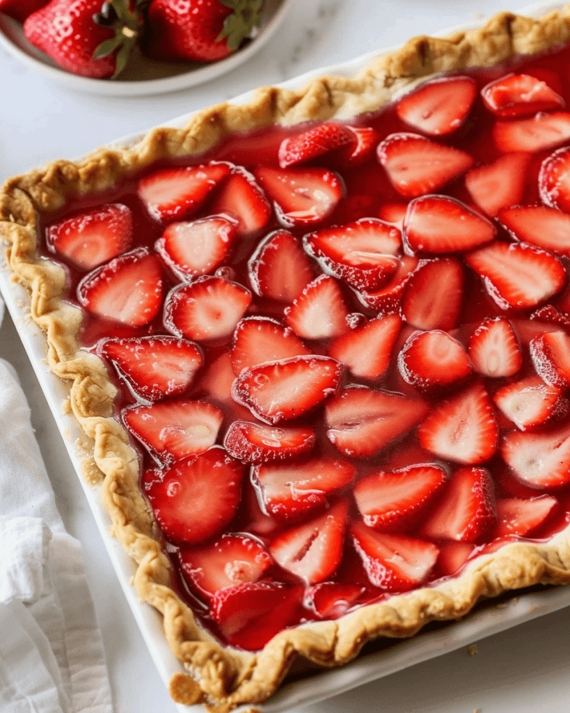 easy strawberry slab pie