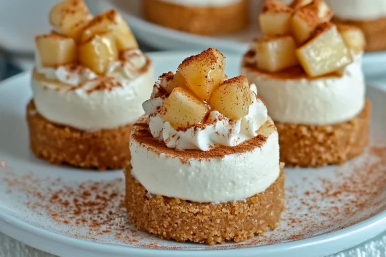 mini no-bake apple pie cheesecakes