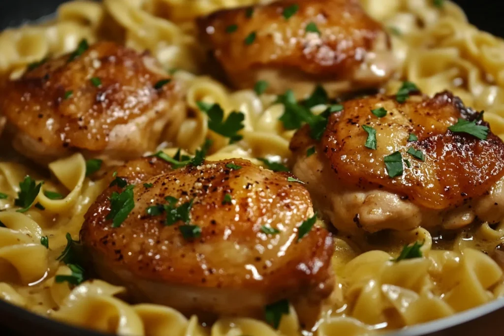 sweet & savory teriyaki chicken bake 4 one-pan chicken with buttered noodles