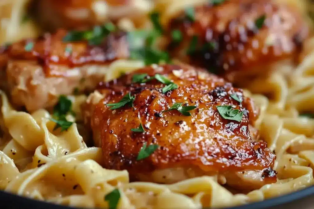one pan chicken with buttered noodles