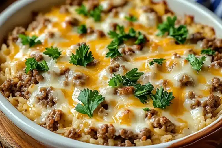 simple beef and rice casserole