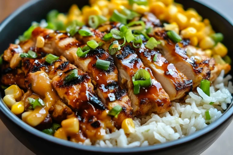street corn chicken rice bowl
