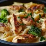 Tuscan Chicken Alfredo with Penne and Broccoli