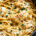 Creamy Three-Cheese Chicken Spaghetti with a Kick