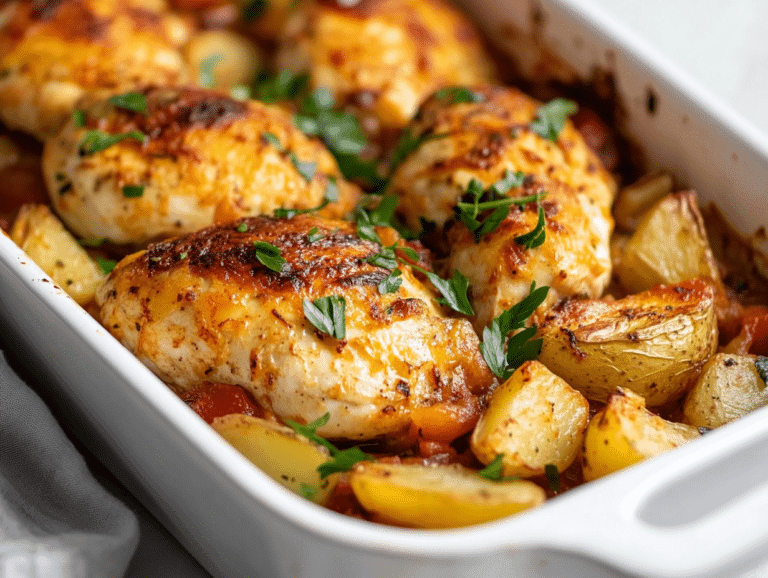 cheddar chicken and potato bake
