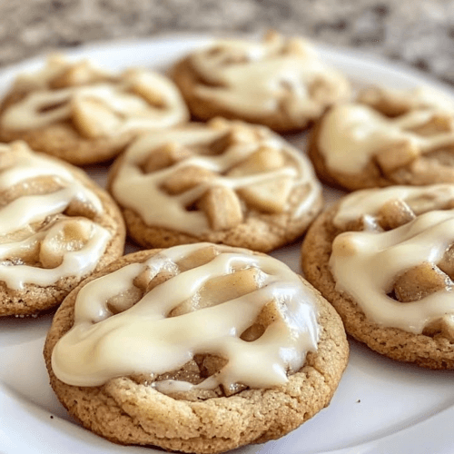 spiced apple cookies with cream cheese icing